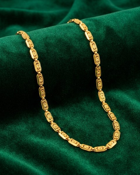 Circle Motif Link Chain, 20 inch, 22K Gold, 14.160 g