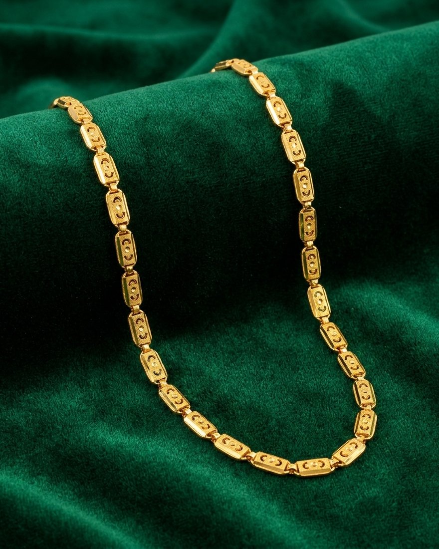 Circle Motif Link Chain, 20 inch, 22K Gold, 14.160 g