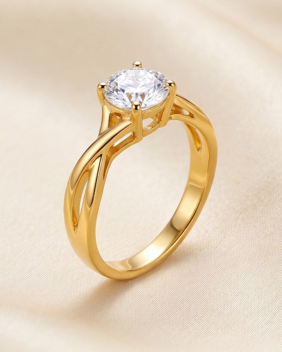 Classic Solitaire Ring, 22K Gold, 2.000 g
