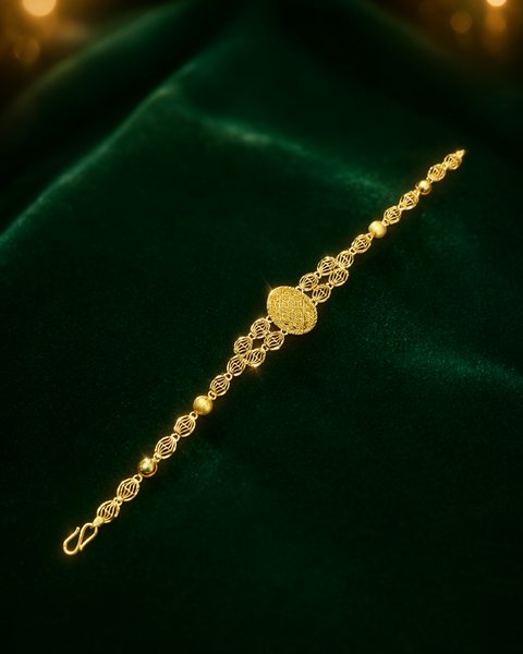 Filigree Cage Bracelet, 22K Gold, 7.570 g