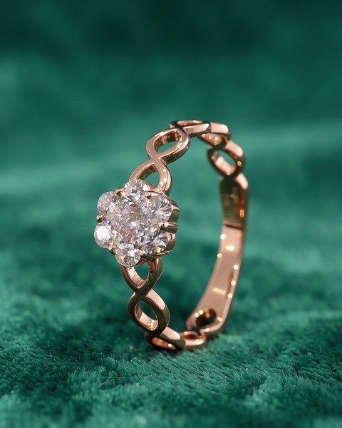 Floral Cluster Diamond Ring, 18K Rose Gold, 0.30 ct