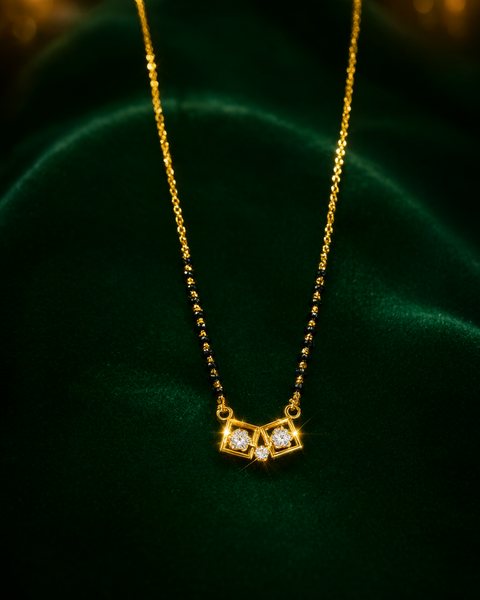 Framed Twin Vati Mangalsutra, 22K Gold, 4.970 g