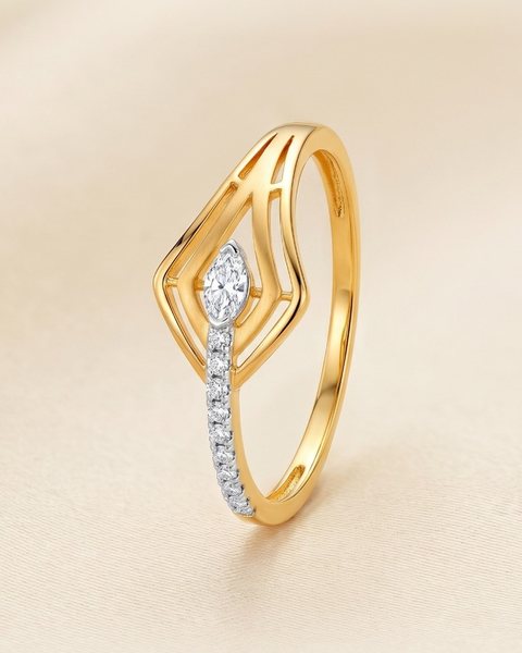 Geometric Kite Ring, 22K Gold, 0.874 g