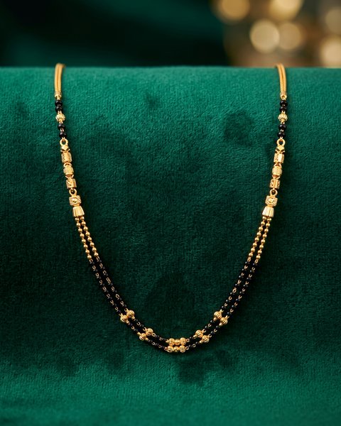 Gold Bead Cluster Mangalsutra, 22K Gold, 7.350 g