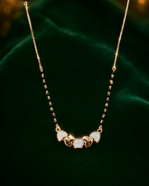 Heart & Hexagon Rose Gold Mangalsutra, 18K Rose Gold, 4.020 g