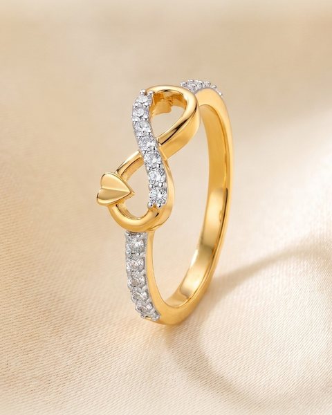 Infinity Heart Ring, 22K Gold, 2.710 g