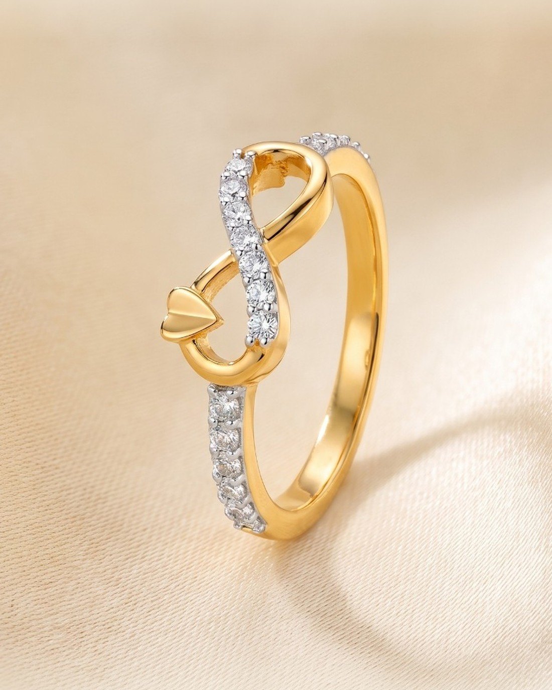 Infinity Heart Ring, 22K Gold, 2.710 g