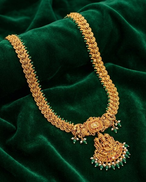 Lakshmi Temple Long Haar, 22K Gold, 92.300 g