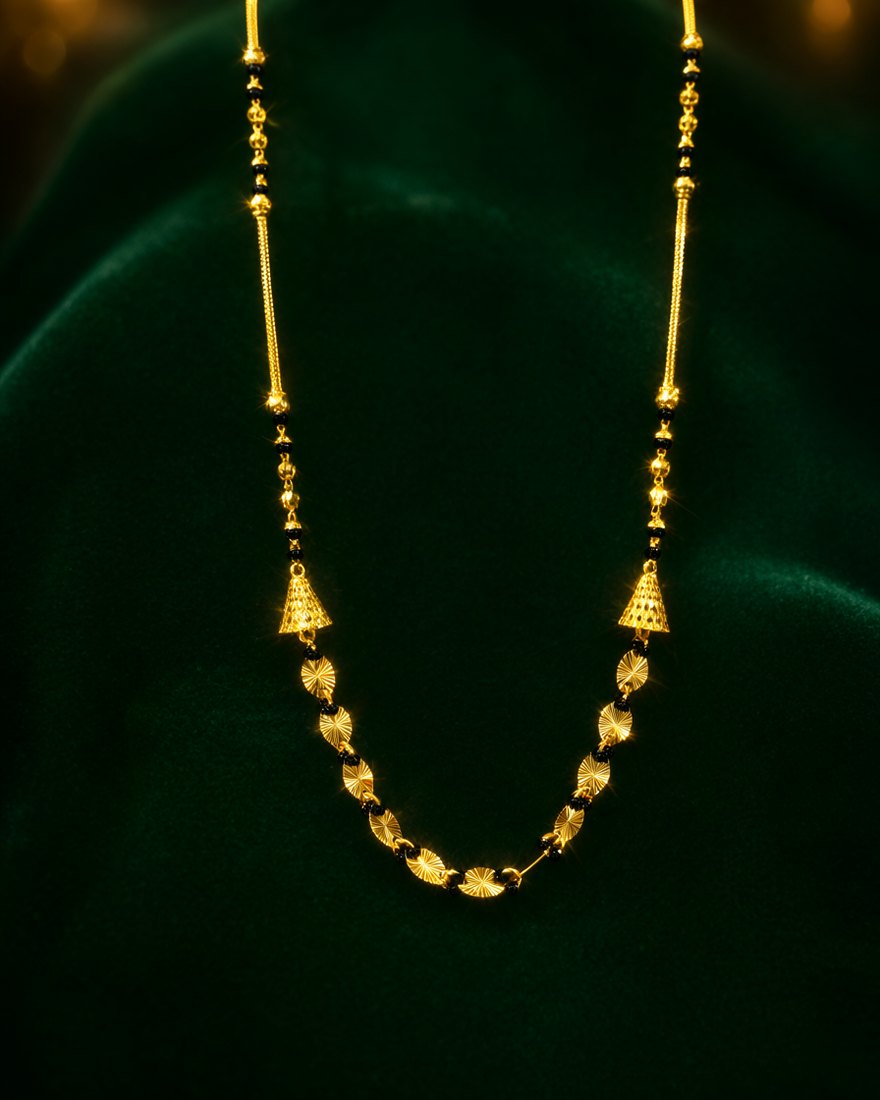Leaf & Cone Link Mangalsutra, 22K Gold, 7.940 g