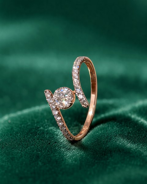 Open Cluster Diamond Ring, 18K Rose Gold, 0.27 ct