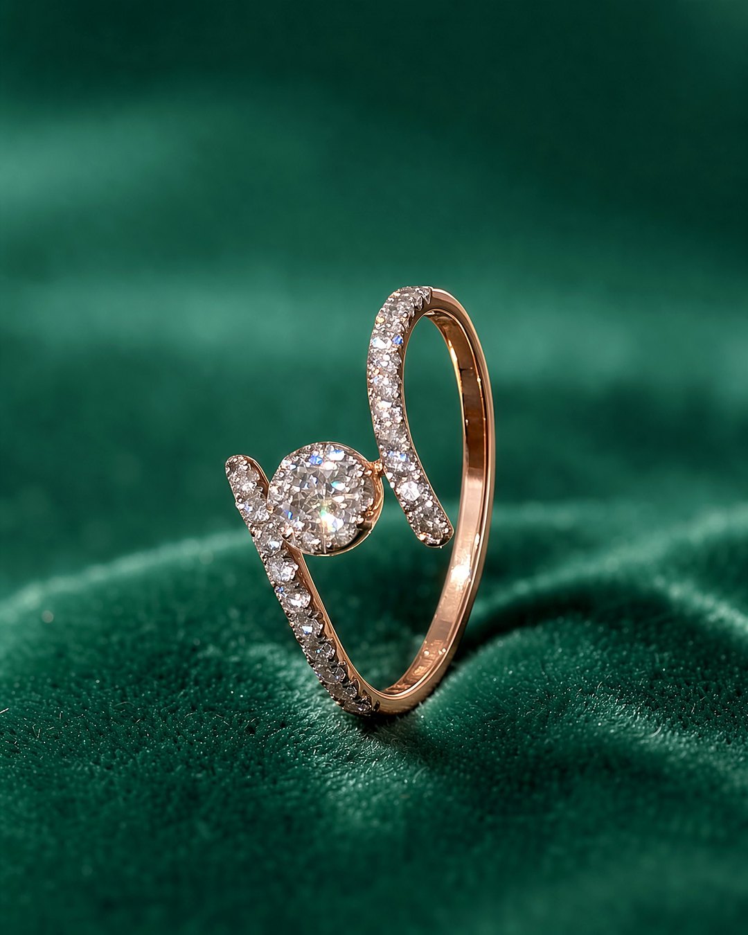 Open Cluster Diamond Ring, 18K Rose Gold, 0.27 ct