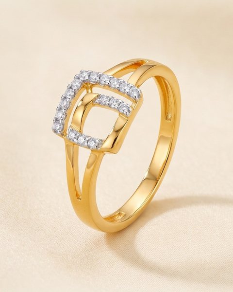 Square Halo Ring, 22K Gold, 1.310 g