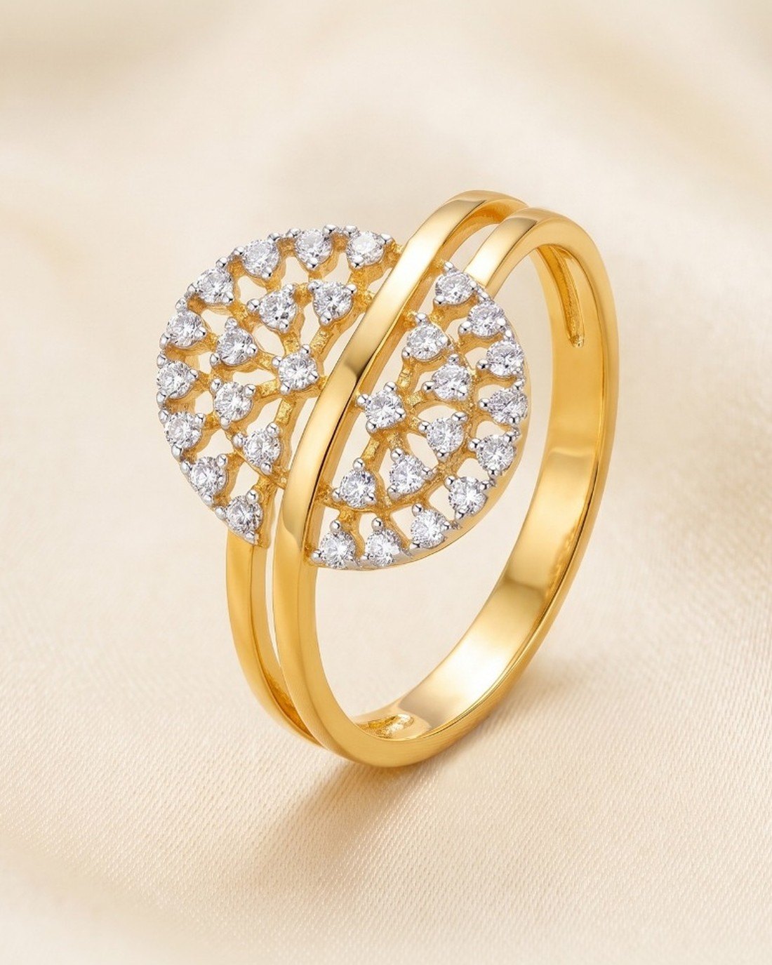 Starburst Oval Ring, 22K Gold, 2.226 g