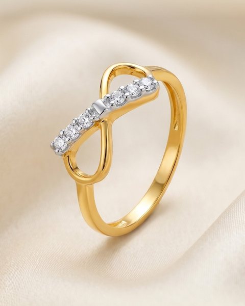 Stone Infinity Ring, 22K Gold, 1.172 g