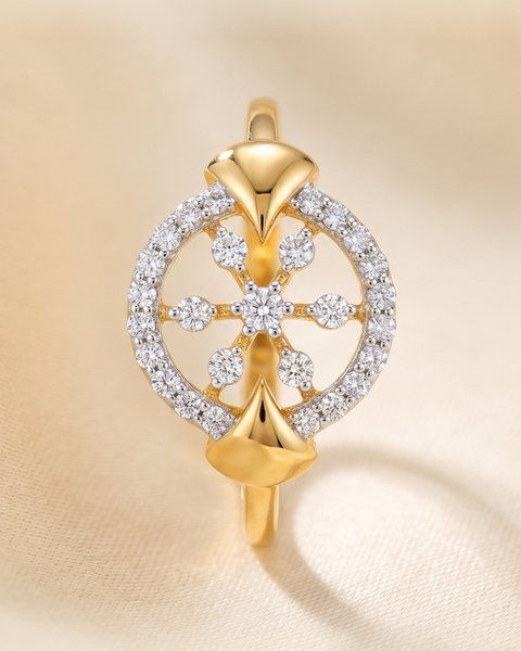 Stone Wheel Ring, 22K Gold, 2.210 g