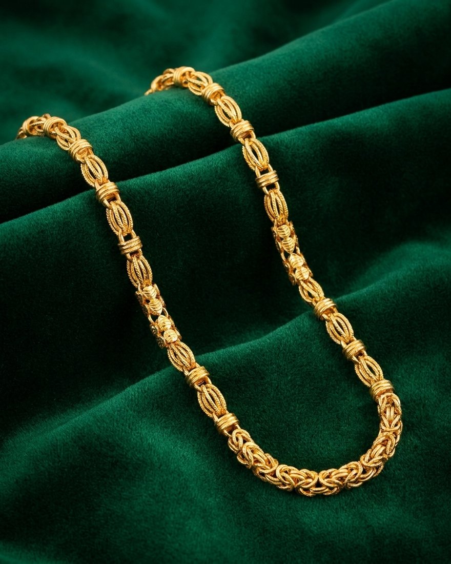 Textured Link Chain, 20 inch, 22K Gold, 24.180 g