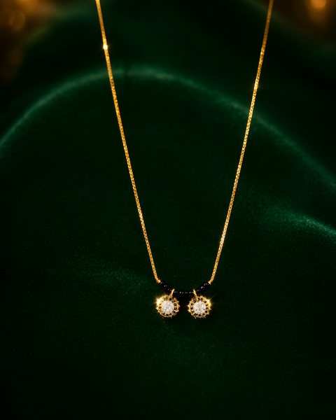 Twin Vati Stone Mangalsutra, 22K Gold, 4.720 g
