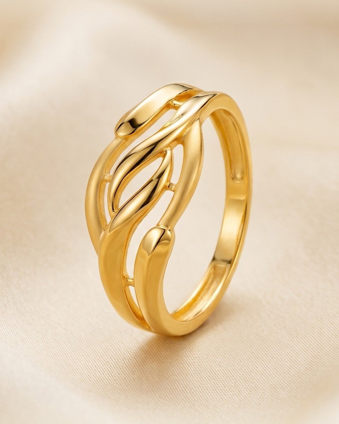 Wave Knot Ring, 22K Gold, 1.595 g