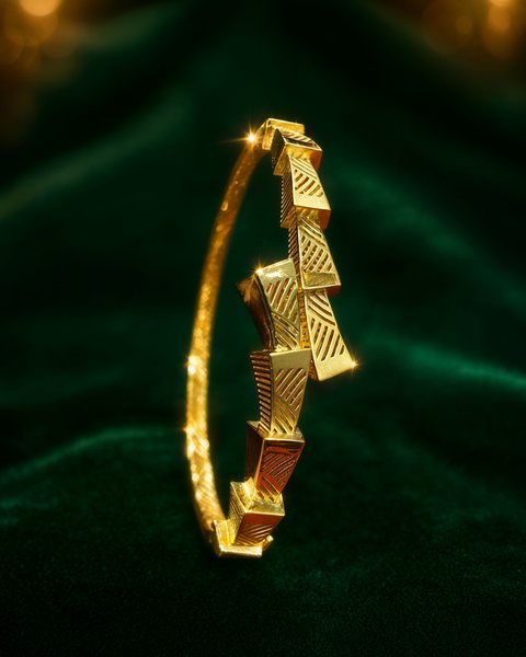 Zig-Zag Block Kada, 22K Gold, 12.390 g