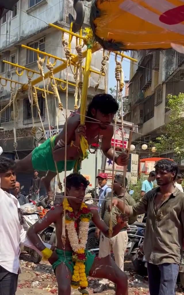 The Panguni Uthiram procession passing along Station Road outside Nakoda Gold
